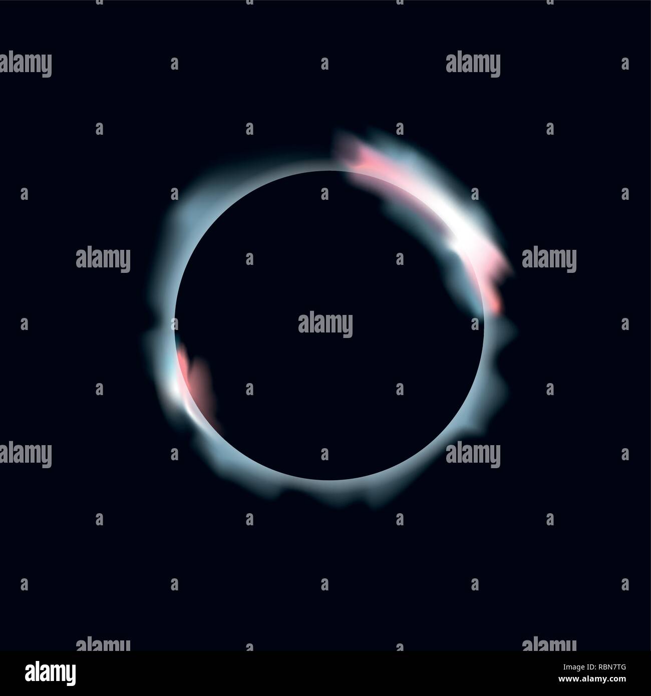 Eclissi solare nel cielo nero Illustrazione Vettoriale