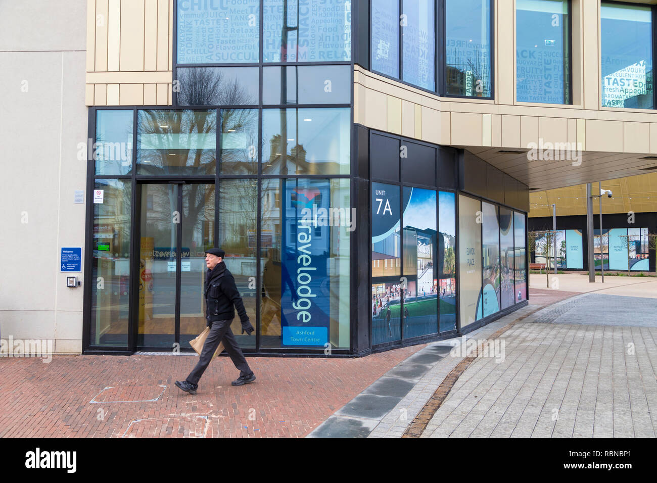 Travelodge Hotel, elwick posto, Ashford Town Center, kent, Regno Unito Foto Stock
