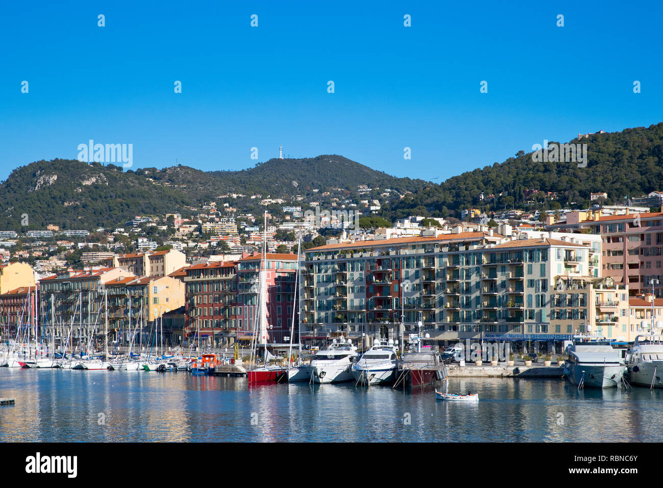 Port Lympia di Nizza, Francia Foto Stock