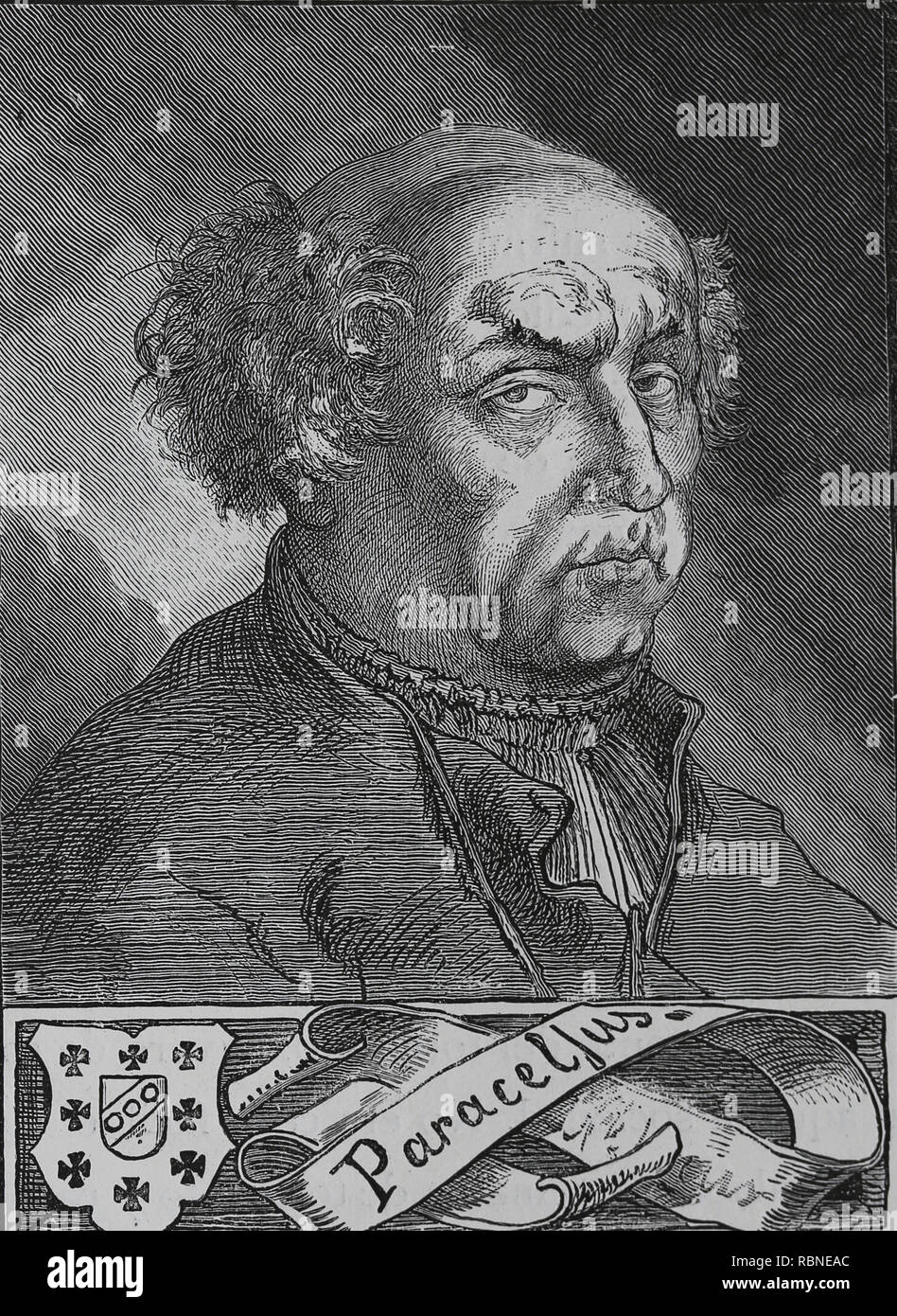 Paracelso (1493/4-1541). Medico svizzero, alchimista e astrologo del Rinascimento tedesco. Foto Stock