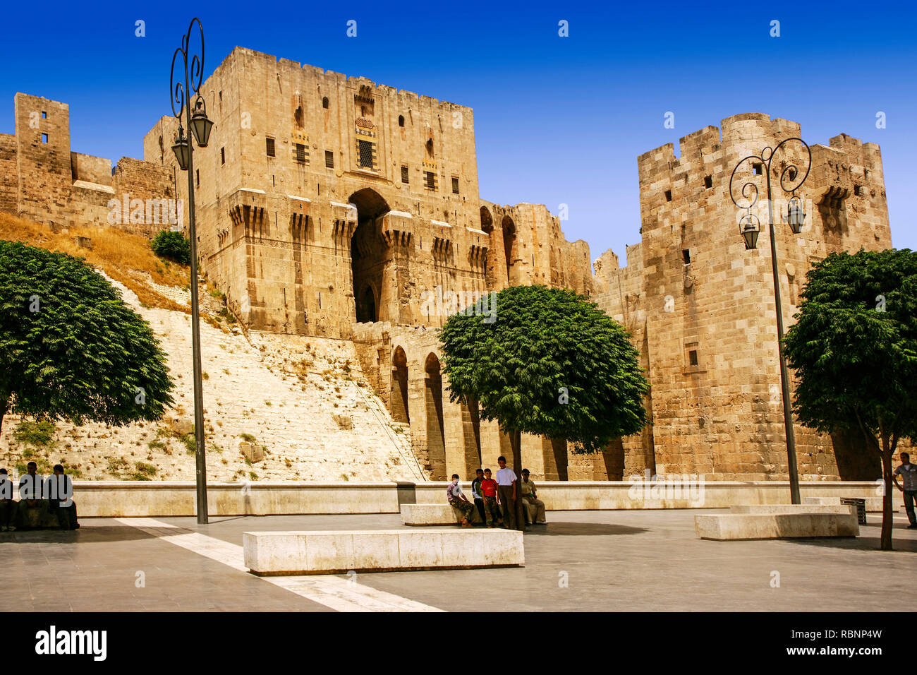 Il Citadelle Fort. Aleppo. Siria, Medio Oriente Foto Stock