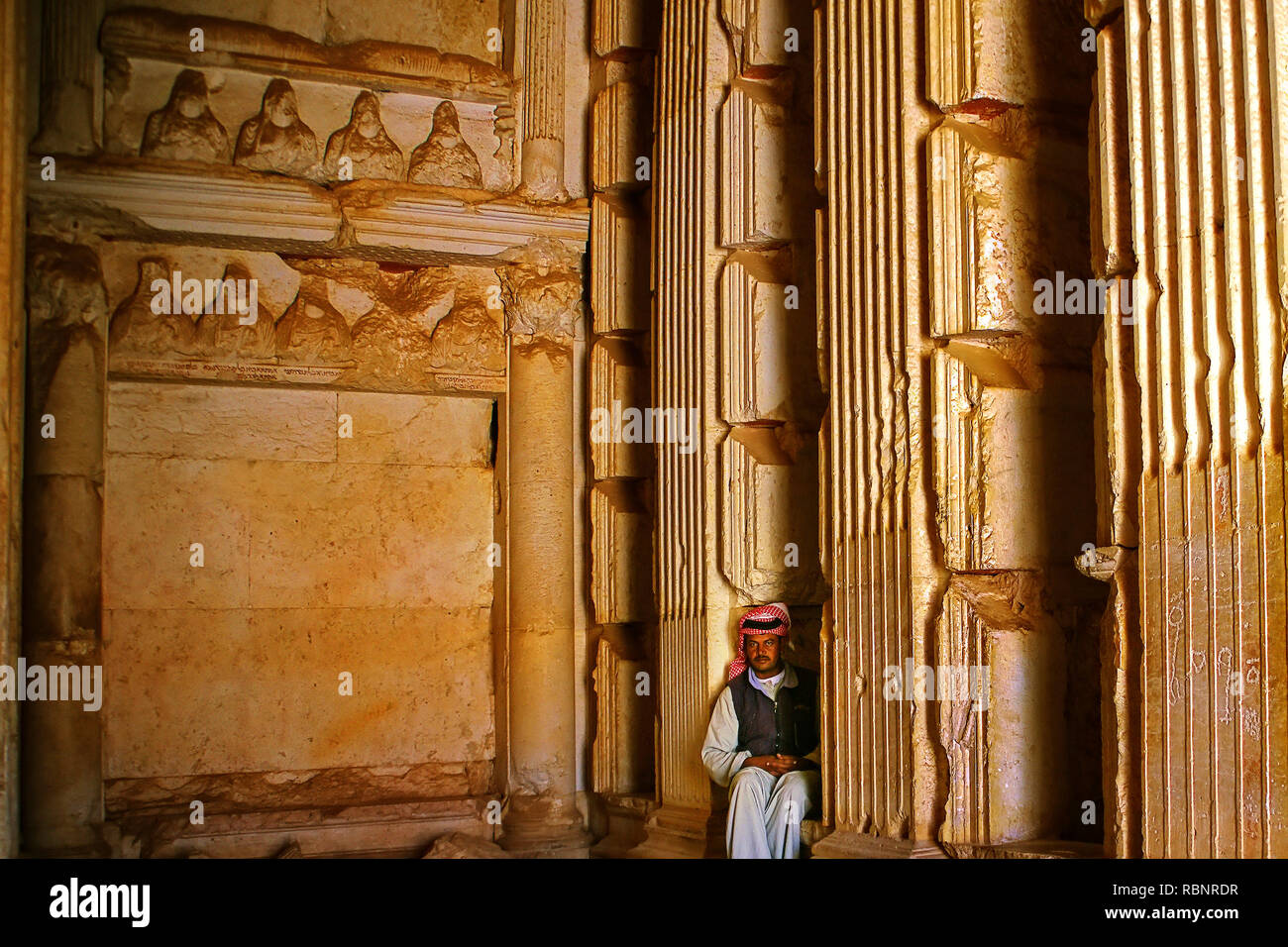 Elahbel tomba, 105 BC. Le rovine della vecchia Greco città romana di Palmyra. Siria, Medio Oriente Foto Stock