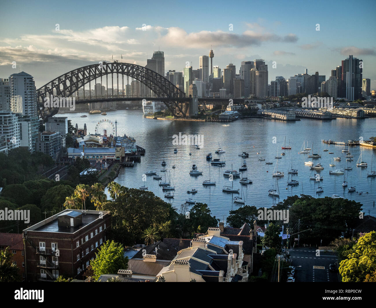 Sydney Harbour Bridge da North Sydney Foto Stock