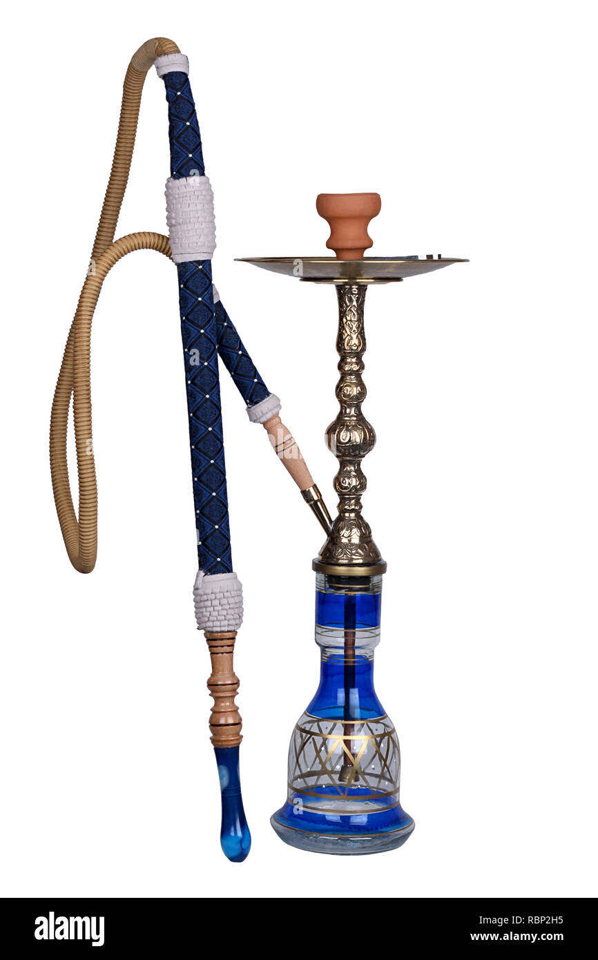 Eleganti vetri hookah con corpo in bronzo con testa in ceramica e miele Foto Stock