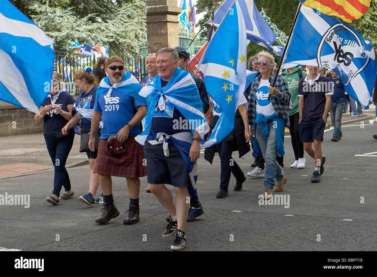 Marzo per indipendenza scozzese, Scozia. Agosto 18th, 2018 Foto Stock