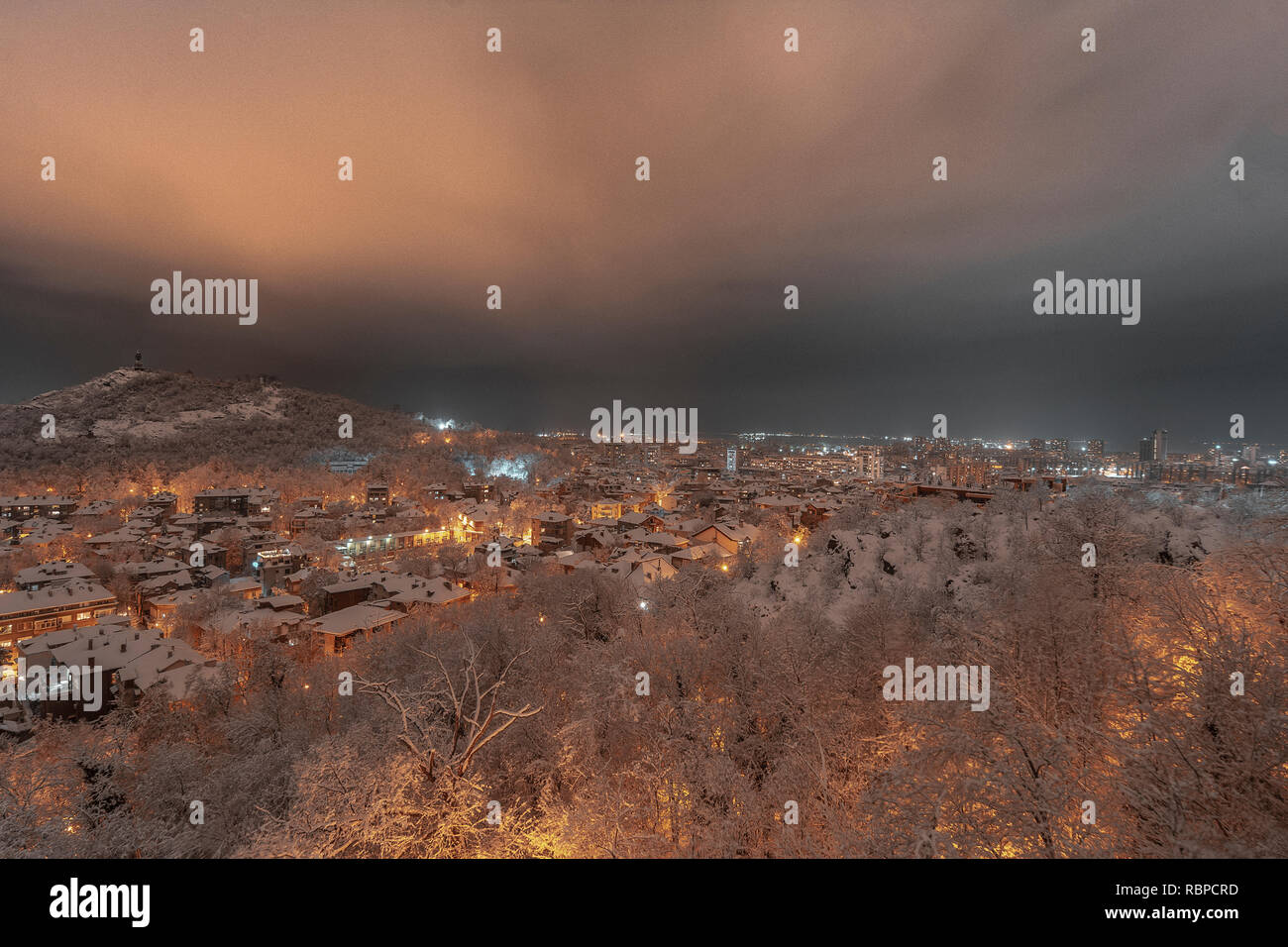 La città di Plovdiv, Bulgaria, Inverno tempo Foto Stock