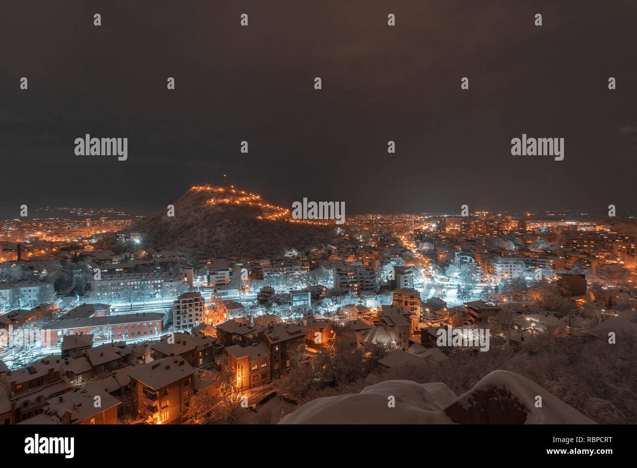 La città di Plovdiv, Bulgaria, Inverno tempo Foto Stock