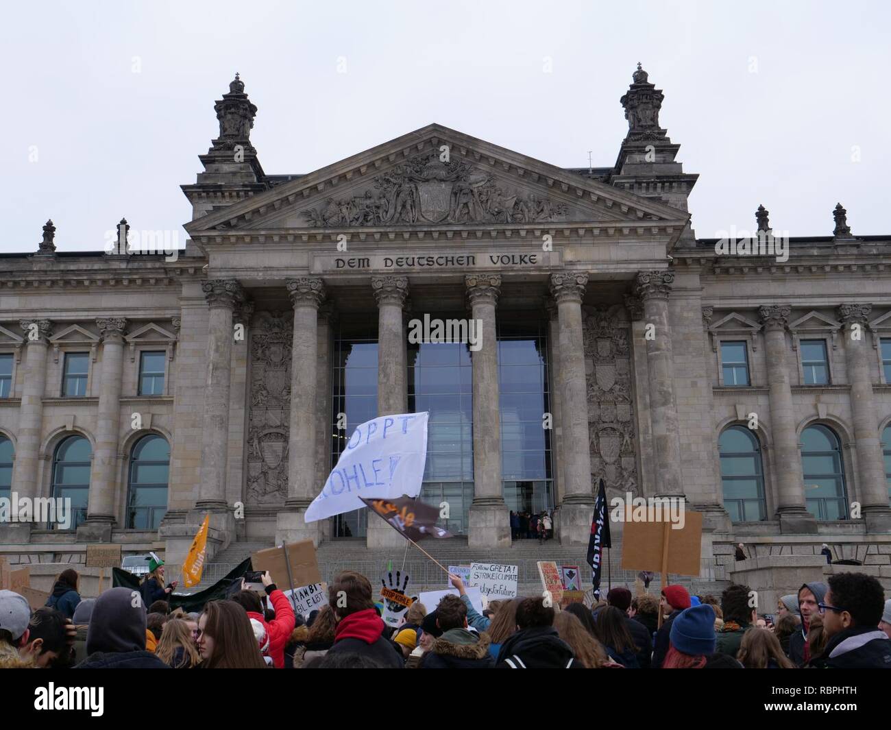 "FridaysForFuture' Berlino protesta 14-12-2018 09. Foto Stock