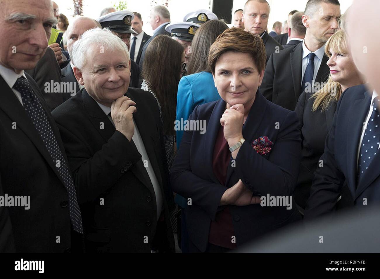001 Jarosław Kaczyński mi Beata Szydło w Świnoujściu. Foto Stock