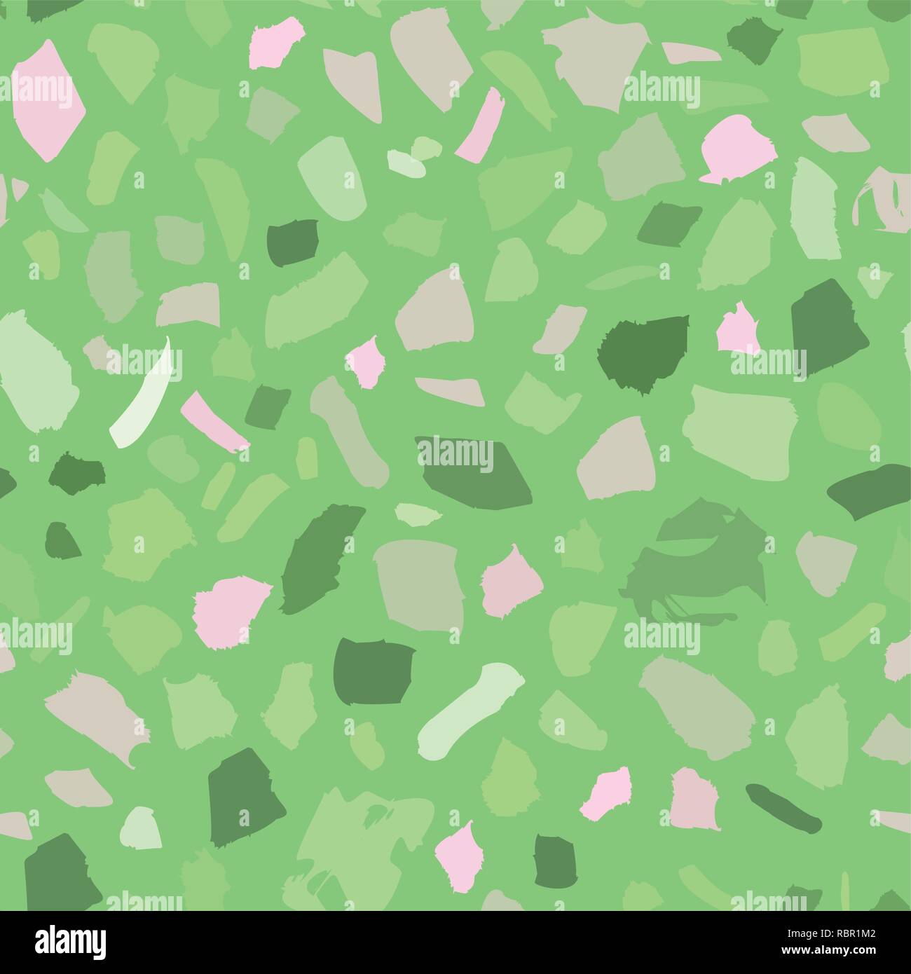 Una texture di terrazzo piastrella senza soluzione di continuità con i ciottoli di pietra. Abstract sfondo vettoriale. Illustrazione Vettoriale