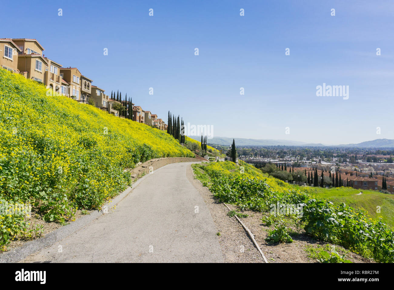 Sentiero sulla collina di telecomunicazione, San Jose, California Foto Stock