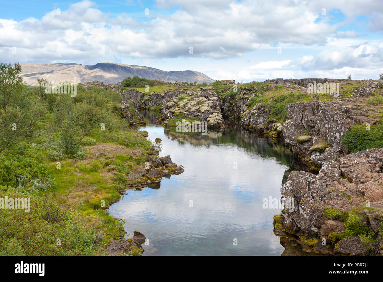 Sito Thingvellir, Islanda. Famoso punto di riferimento islandese. L'Islanda un cerchio d'oro Foto Stock