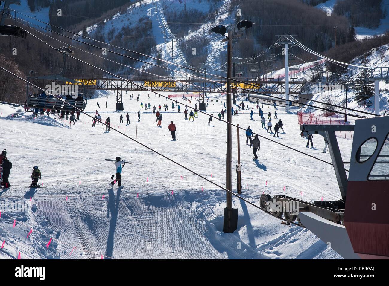 Piste da sci a Park City Ski Resort, Utah Foto Stock