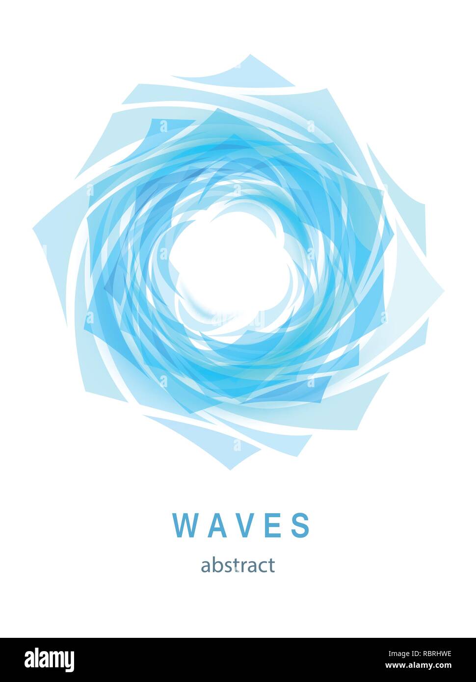 Abstract Sfondo blu con le onde e caduta di acqua Illustrazione Vettoriale