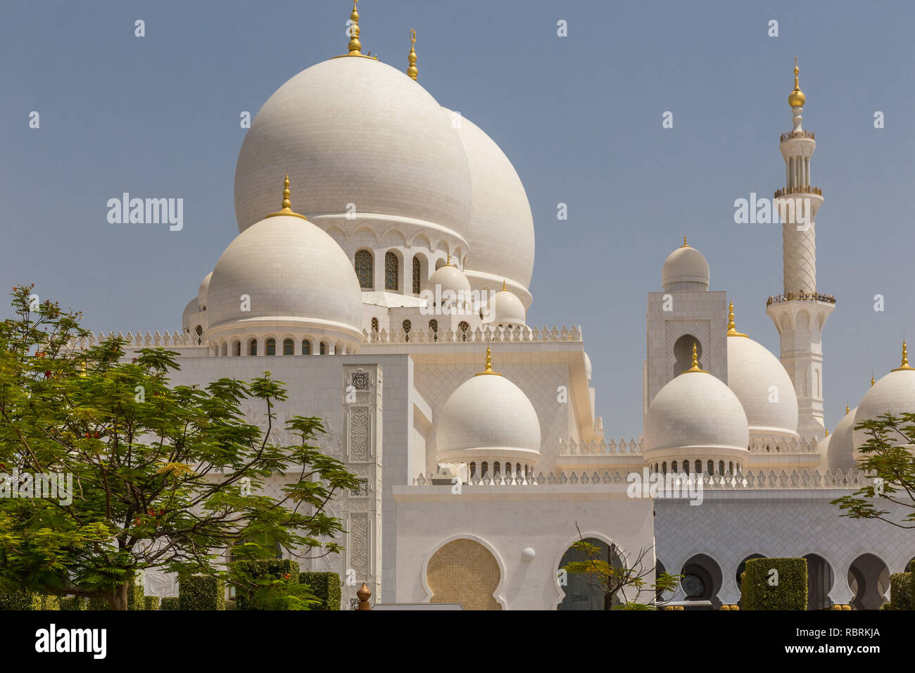 Abu Dhabi, Emirati arabi uniti, Luglio 7, 2015: Sheik Zayed, Grande moschea. Foto Stock