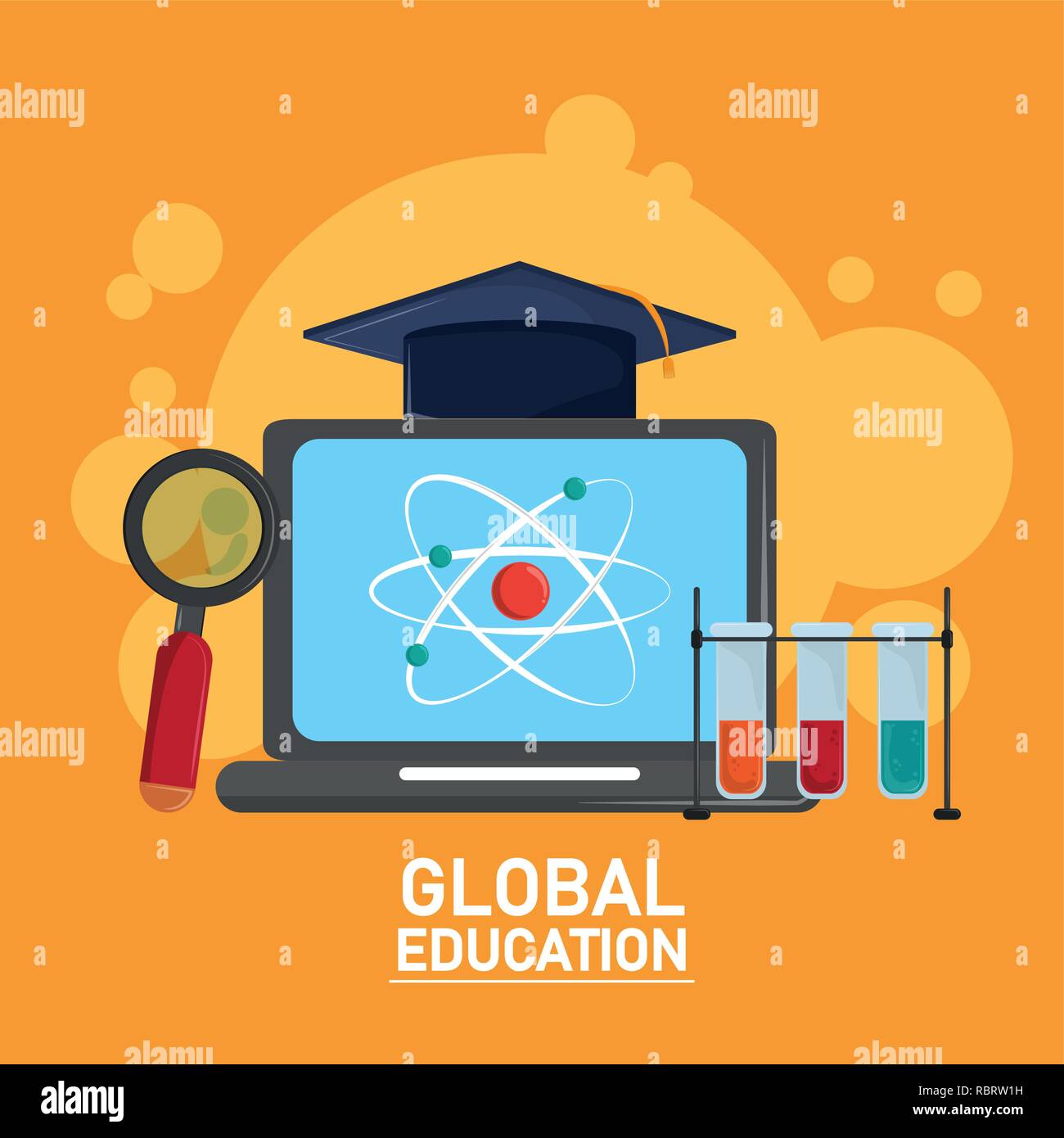Globale di istruzione a distanza Illustrazione Vettoriale
