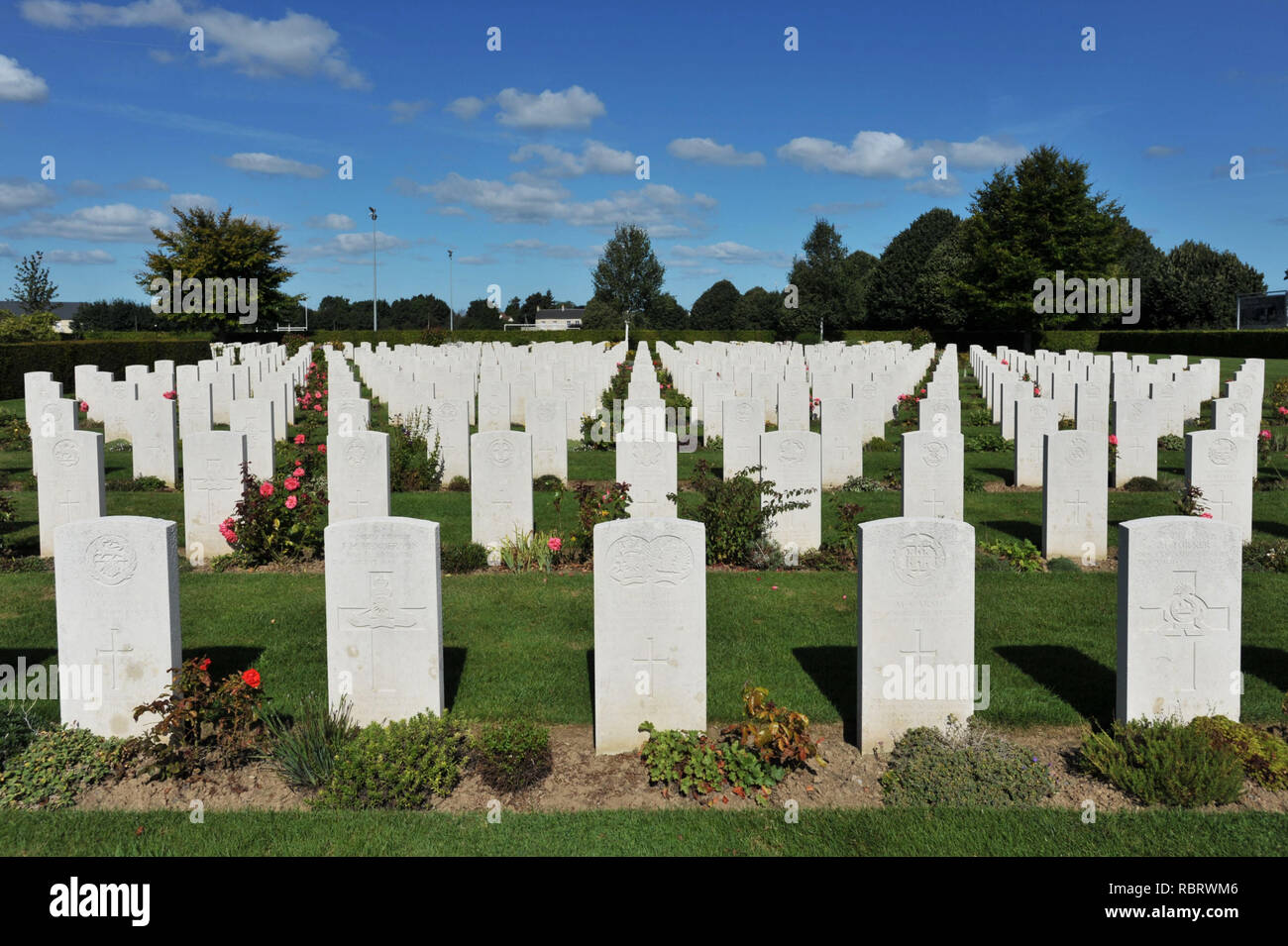 Bayeux Cimitero di Guerra, Bayeux, Normandia, Francia Foto Stock