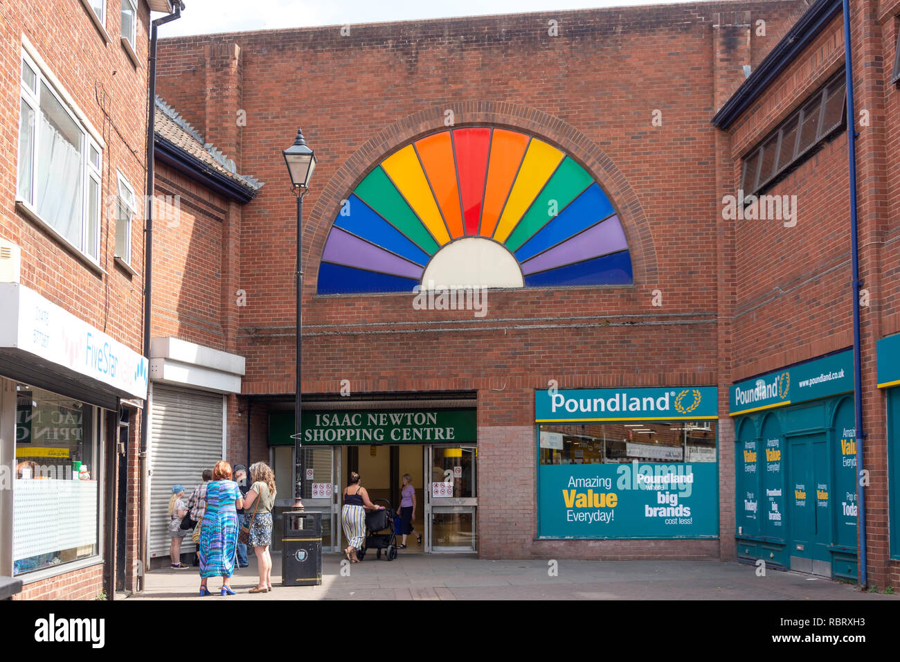 Isaac Newton Shopping Centre, Newton Street, Grantham, Lincolnshire, England, Regno Unito Foto Stock