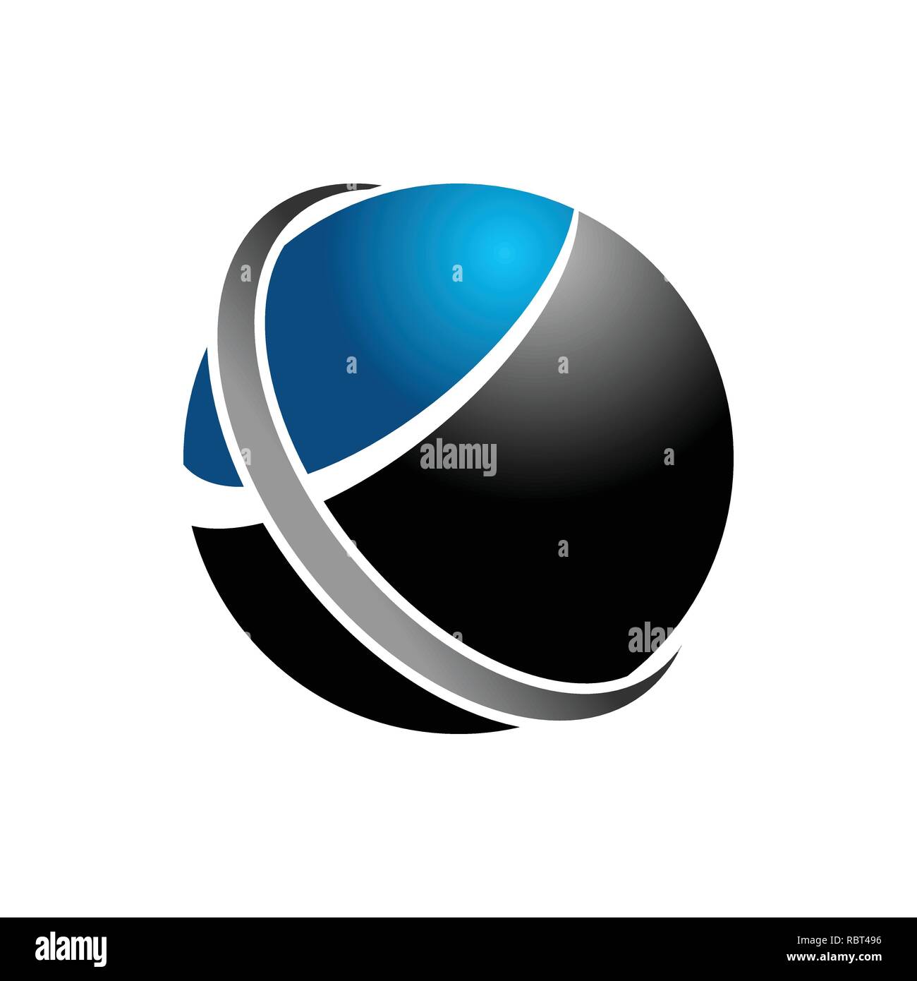 Blue Way Rete Globo simbolo vettore Logo grafico del modello di progettazione Illustrazione Vettoriale