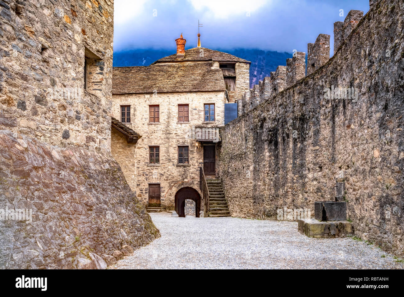 Castello di Montebello di Bellinzona, Svizzera Foto Stock