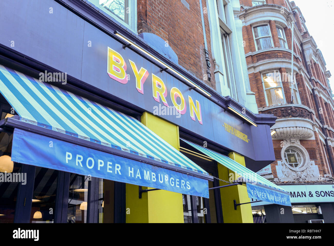 Byron Leicester Square, Charing Cross Road, Londra, WC2, Regno Unito Foto Stock