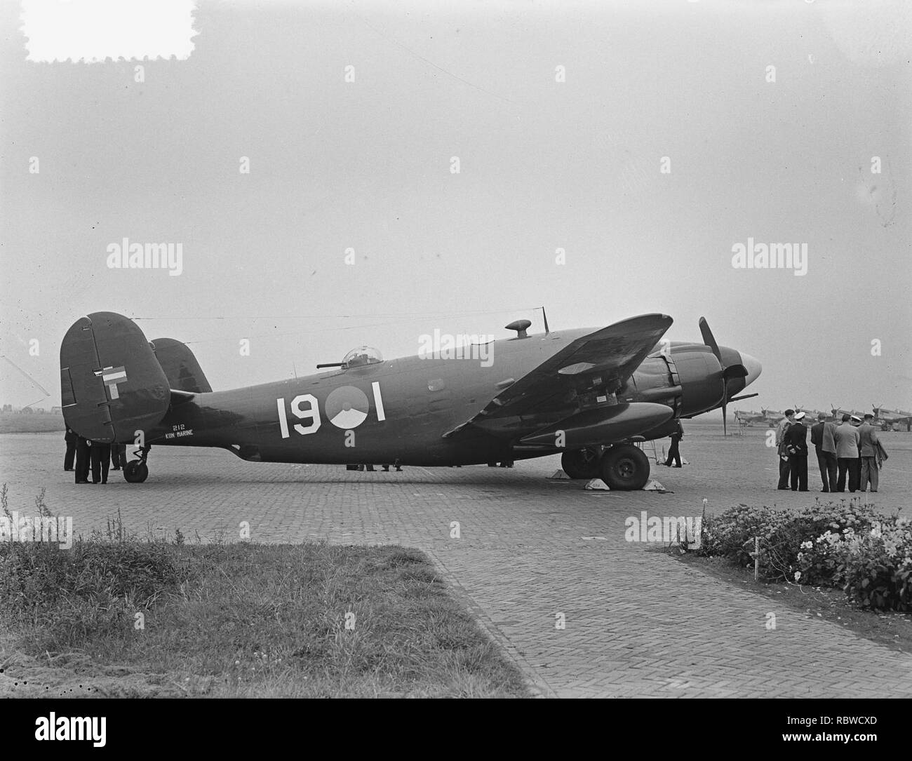 Aankomst fiocine vliegtuig op Valkenburg, Bestanddeelnr 904-7530. Foto Stock