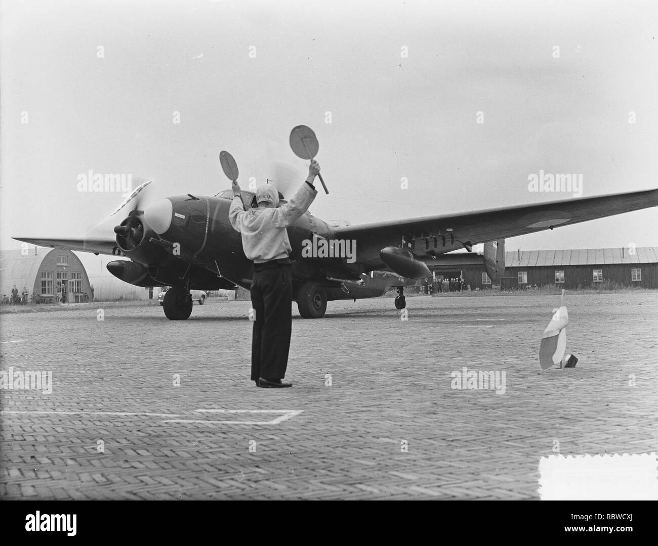 Aankomst fiocine vliegtuig op Valkenburg, Bestanddeelnr 904-7532. Foto Stock