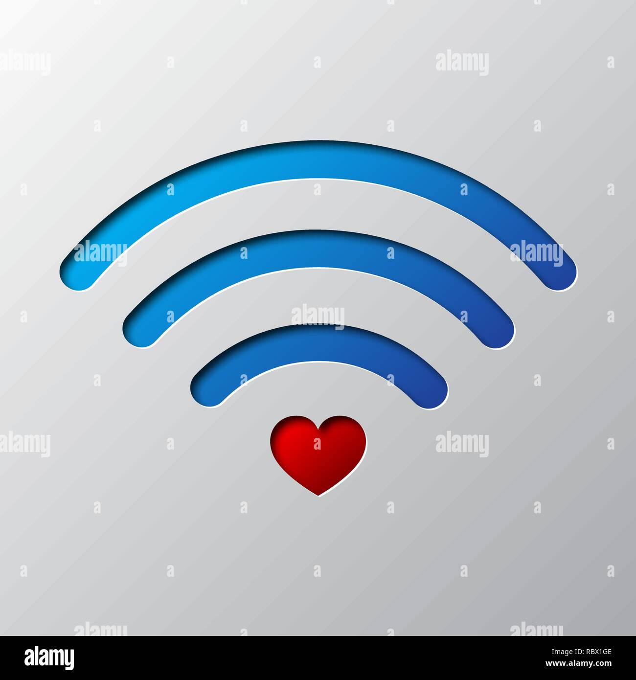 L'icona WIFI viene tagliata dalla carta. Illustrazione Vettoriale. La carta tecnica dell'icona WIFI, isolata. Illustrazione Vettoriale
