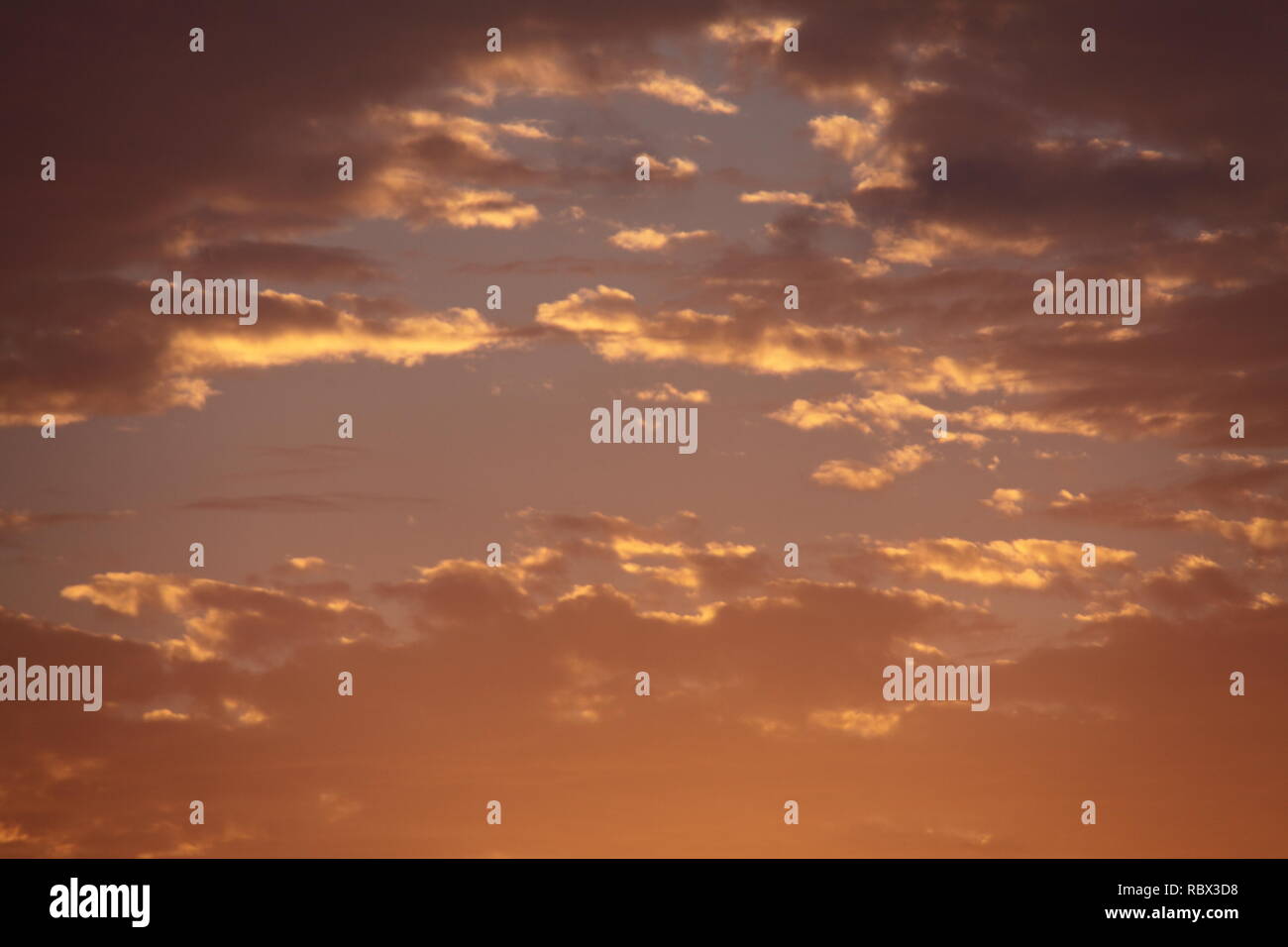 Stratocumulus Cumulogenitus la copertura nuvolosa al tramonto Foto Stock