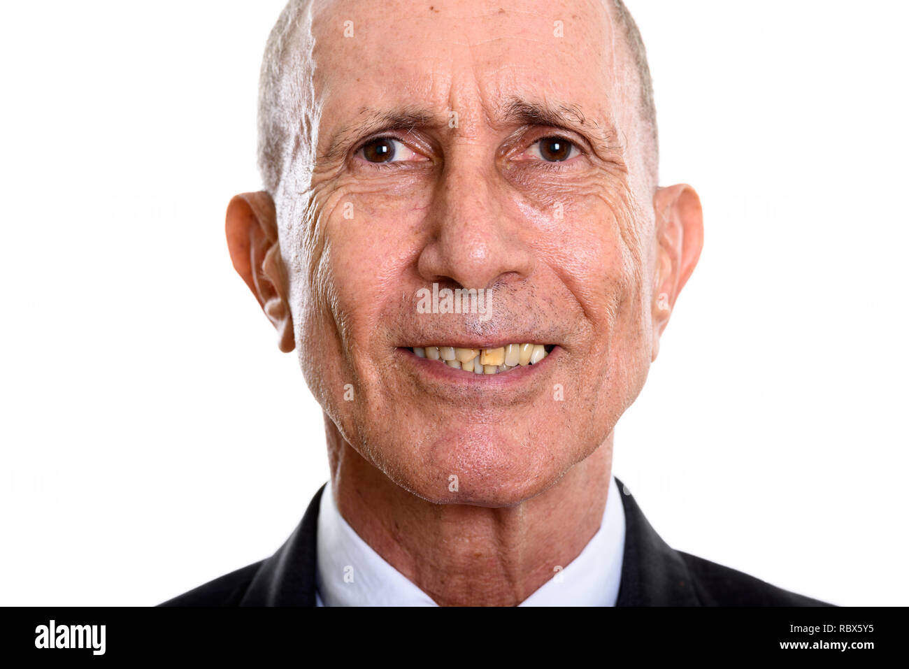 Close up happy businessman senior sorridente Foto Stock