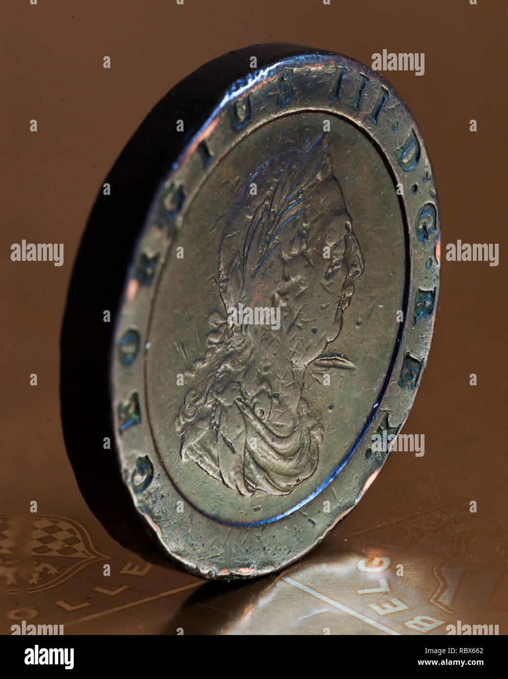 Georgian 1797 twopenny pezzo, Foto Stock