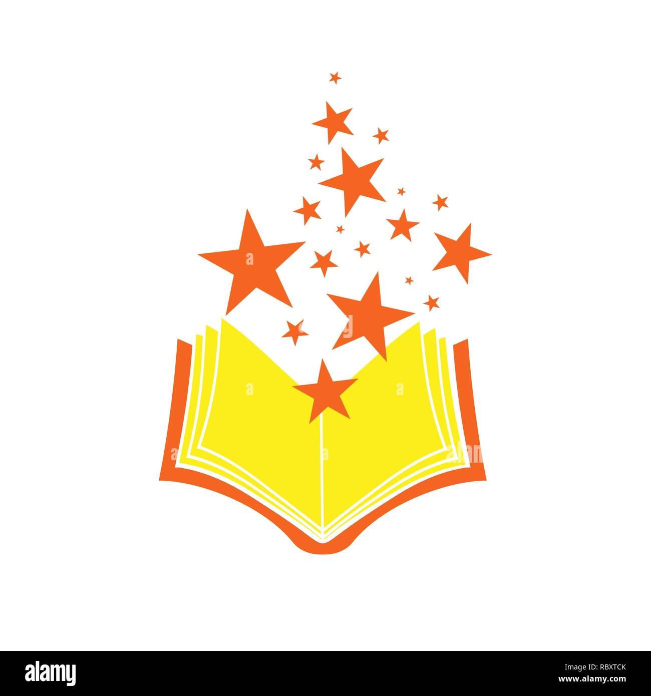 Procedura guidata di magico libro simbolo vettore Logo grafico del modello di progettazione Illustrazione Vettoriale