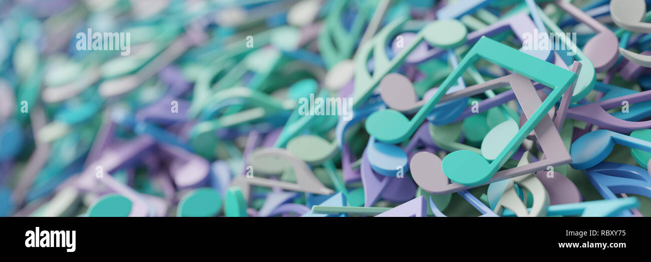 Infinito note musicali, Arte e musica di rendering 3D sfondo concettuale Foto Stock