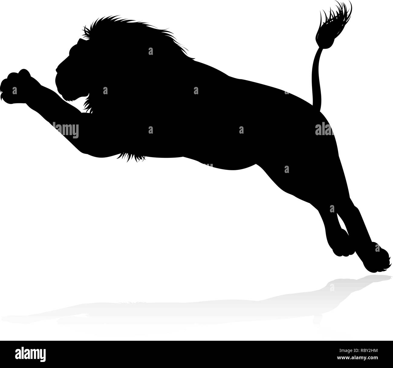Silhouette Lions Illustrazione Vettoriale