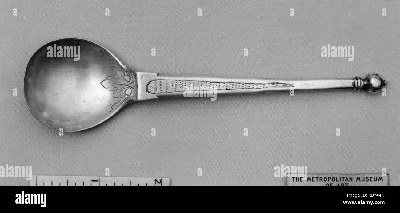 188089 Maker: Hieronymous Holl io, master 1649, morì 1679, Acorn-top cucchiaio, terzo quarto del XVII secolo, argento, complessivo: 5 3/4 ? 1 1/2 in. (14,6 ? 3,8 cm). Foto Stock