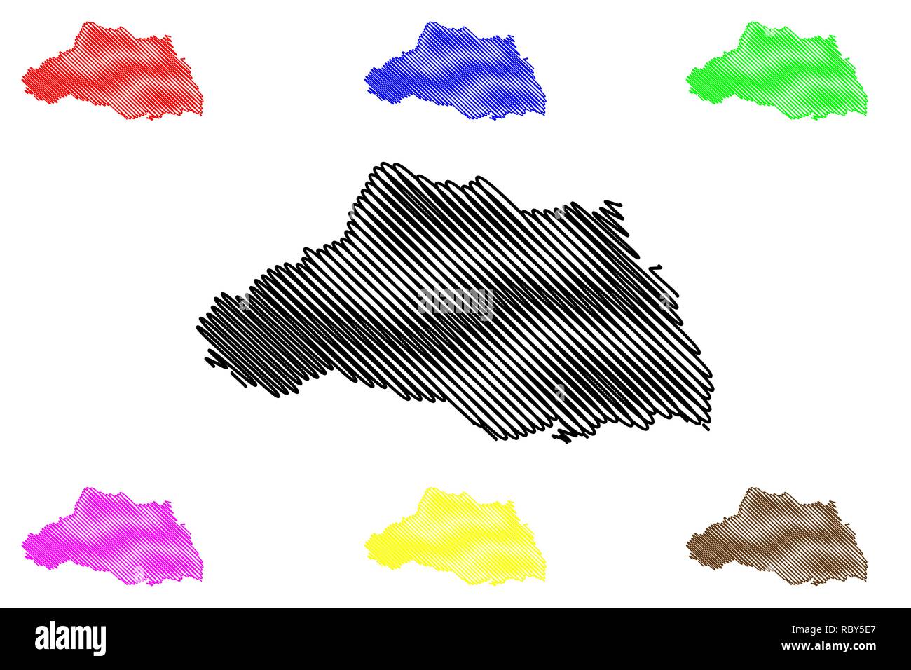 Nella Prefettura di Saitama (divisioni amministrative del Giappone, Prefetture del Giappone) mappa illustrazione vettoriale, scribble schizzo Saitama mappa Illustrazione Vettoriale