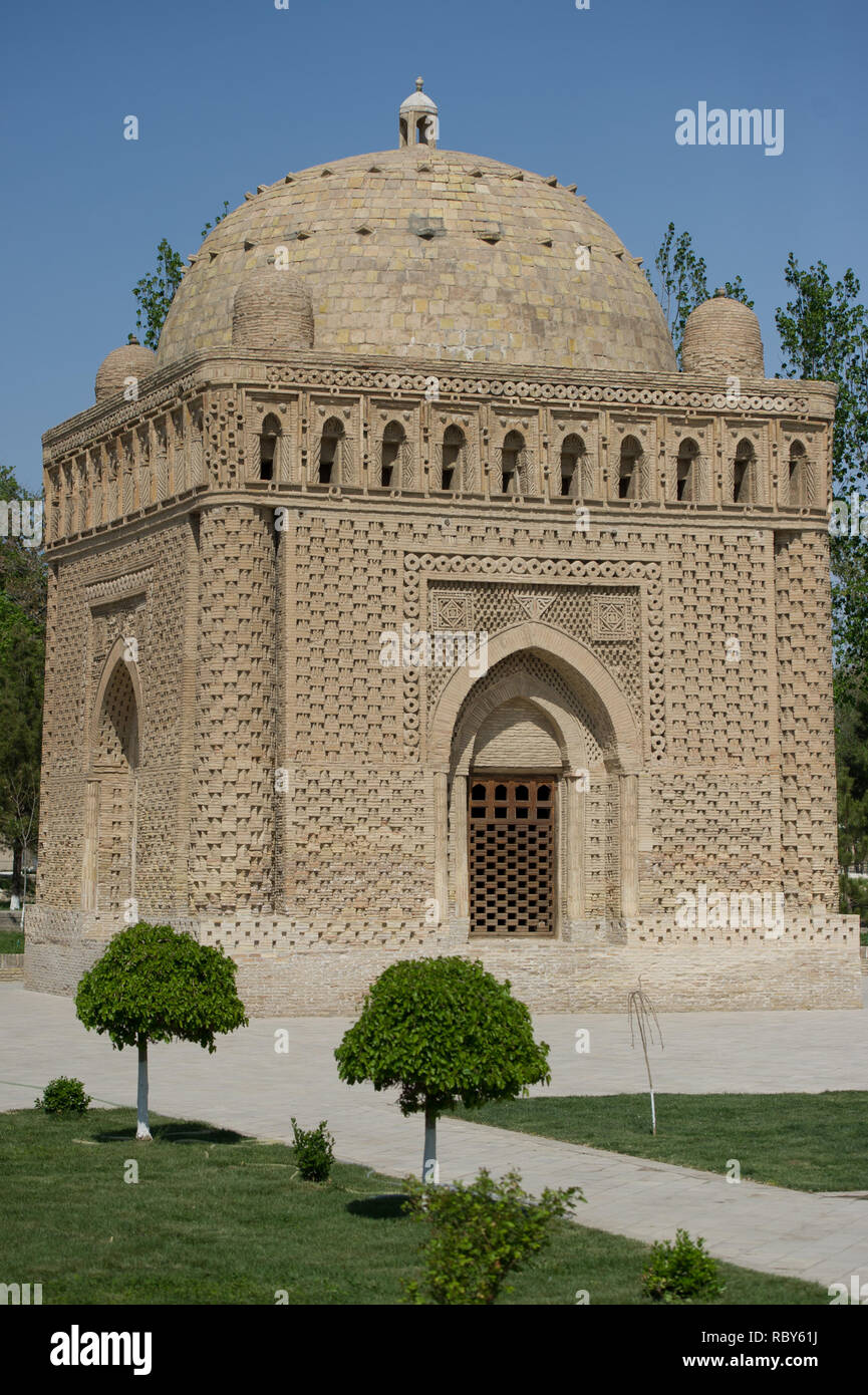 Il mausoleo di Samanid a Bukhara, Uzbekistan. Foto Stock