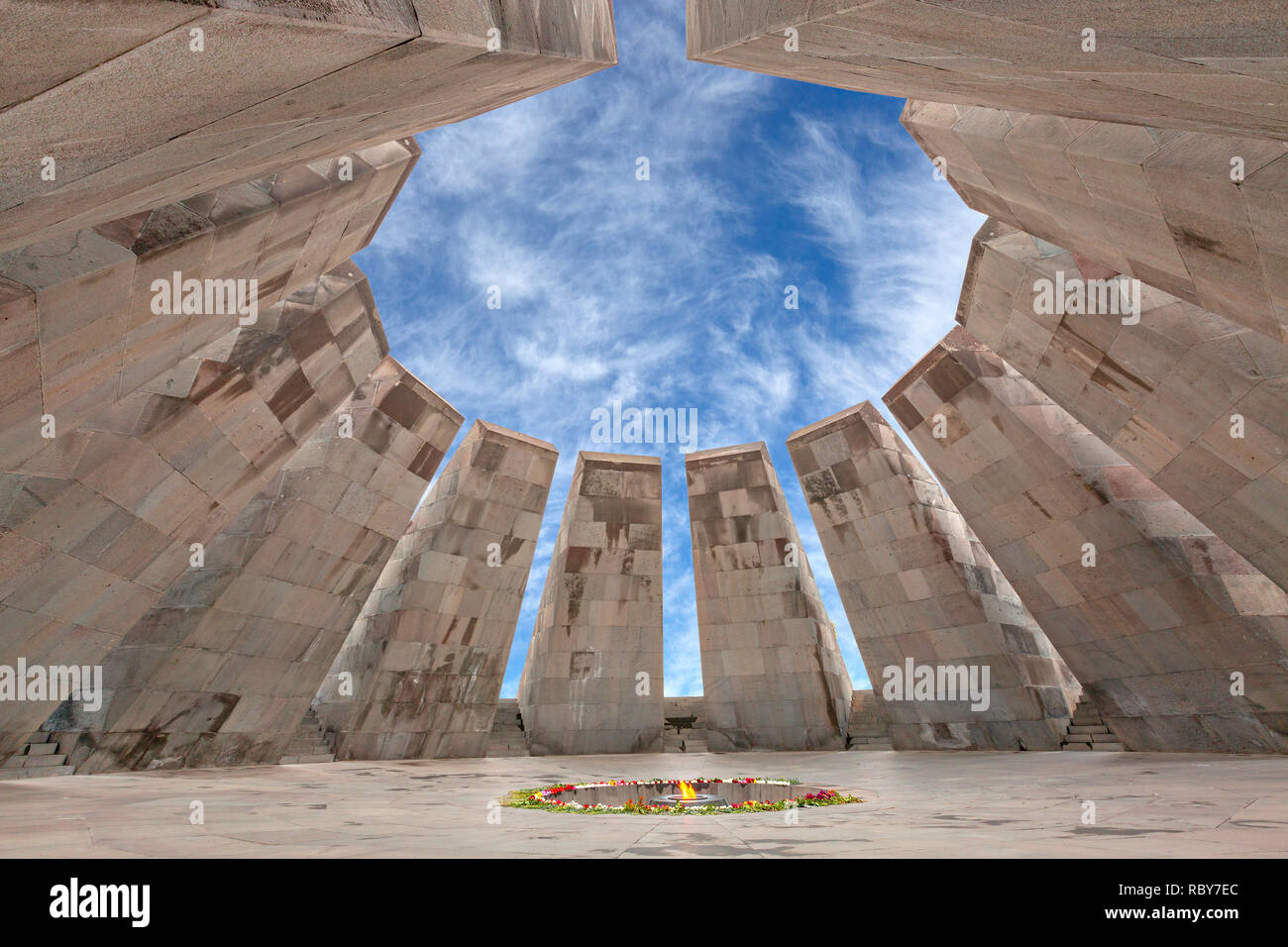 Memoriale del genocidio a Yerevan, Armenia Foto Stock