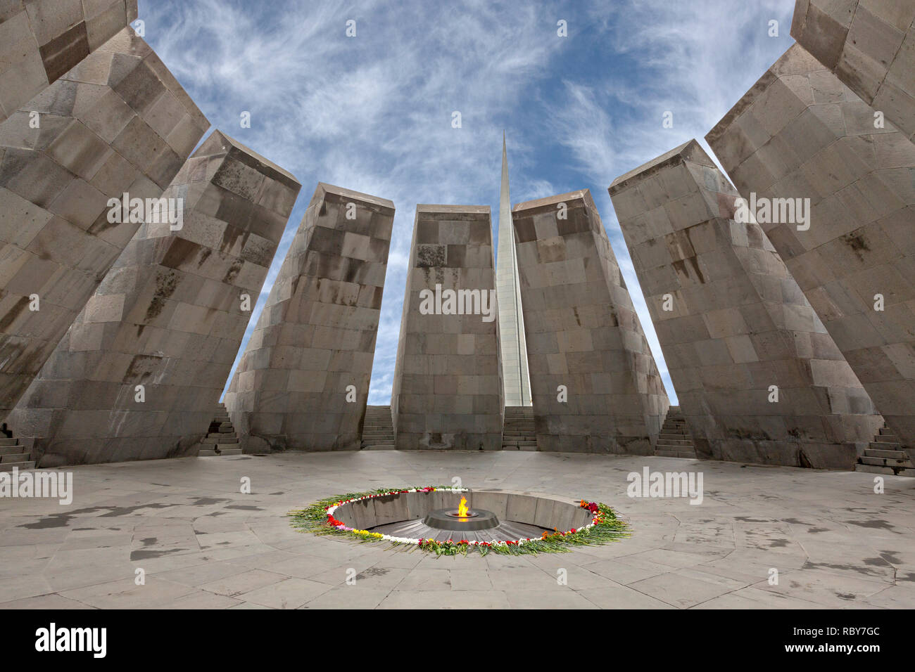 Memoriale del genocidio a Yerevan, Armenia Foto Stock