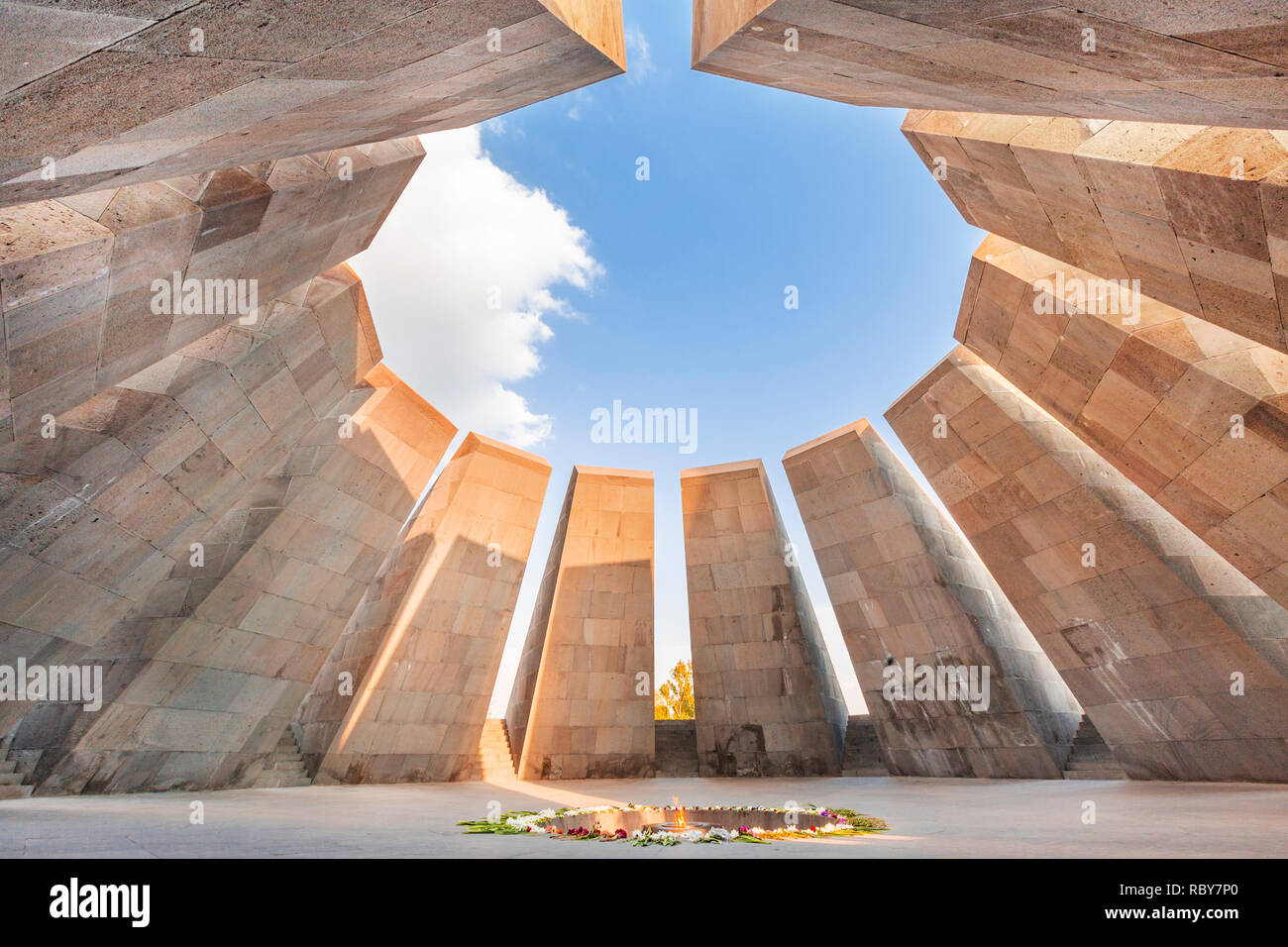 Memoriale del genocidio a Yerevan, Armenia Foto Stock