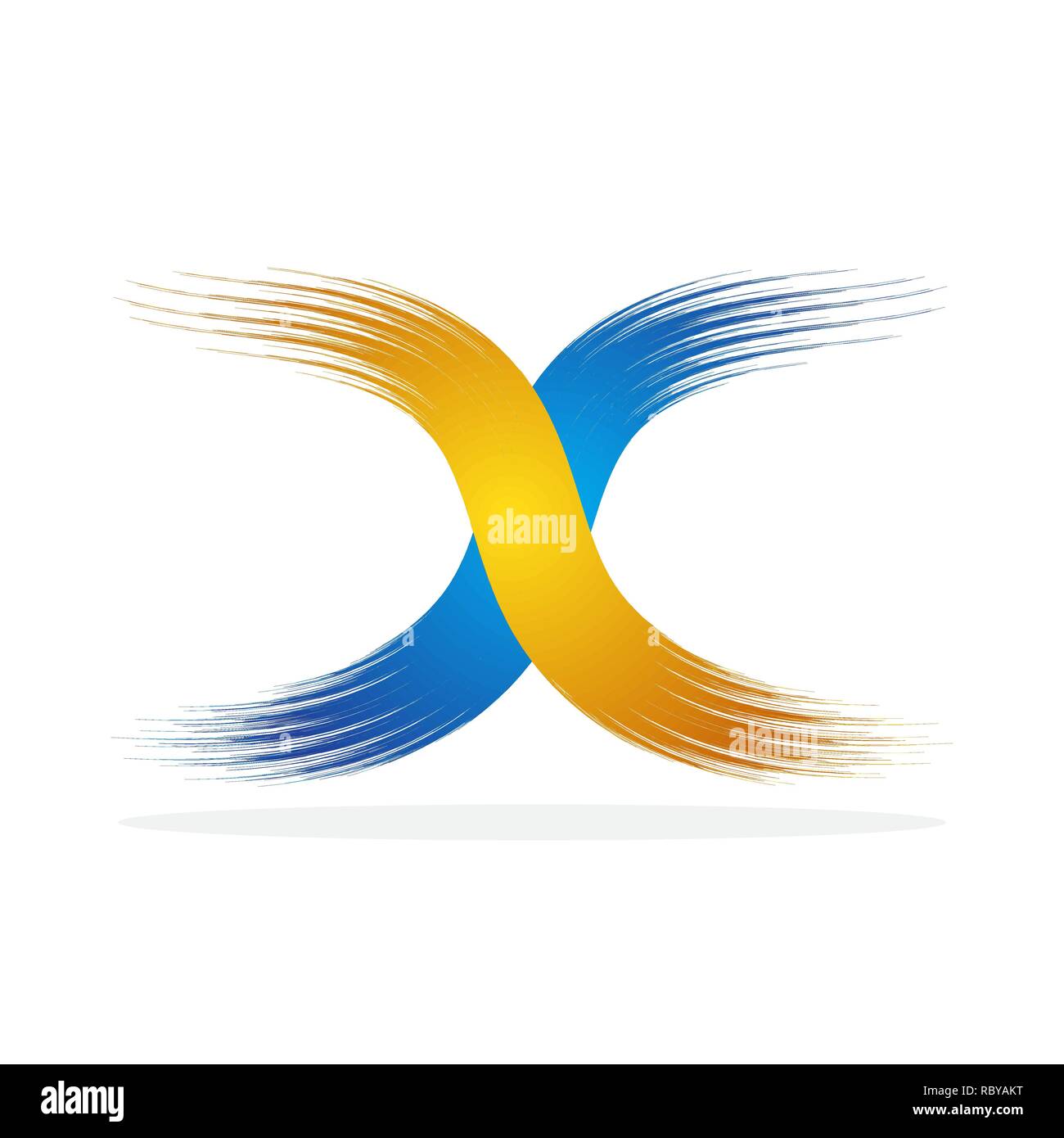 Disegnate la lettera X. Illustrazione Vettoriale. Grunge colorata x letter, isolato Illustrazione Vettoriale