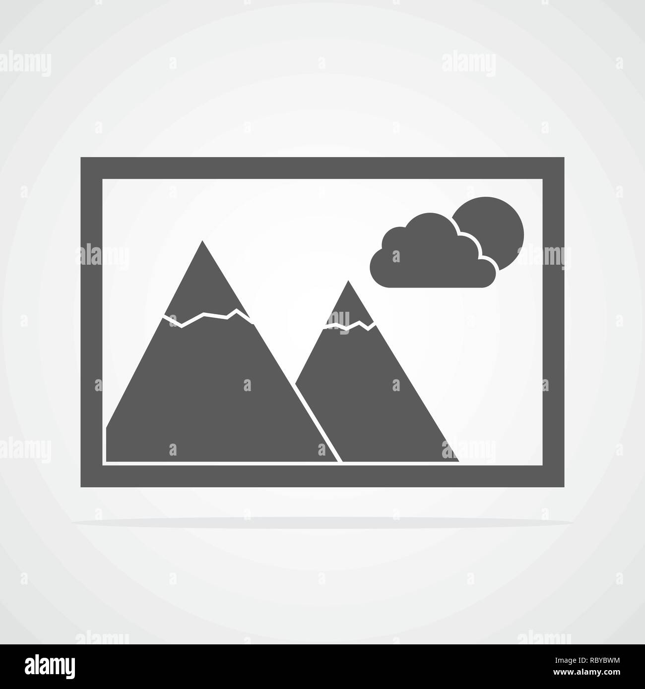 Icona Foto. Illustrazione Vettoriale. Grigio icona immagine isolata Illustrazione Vettoriale