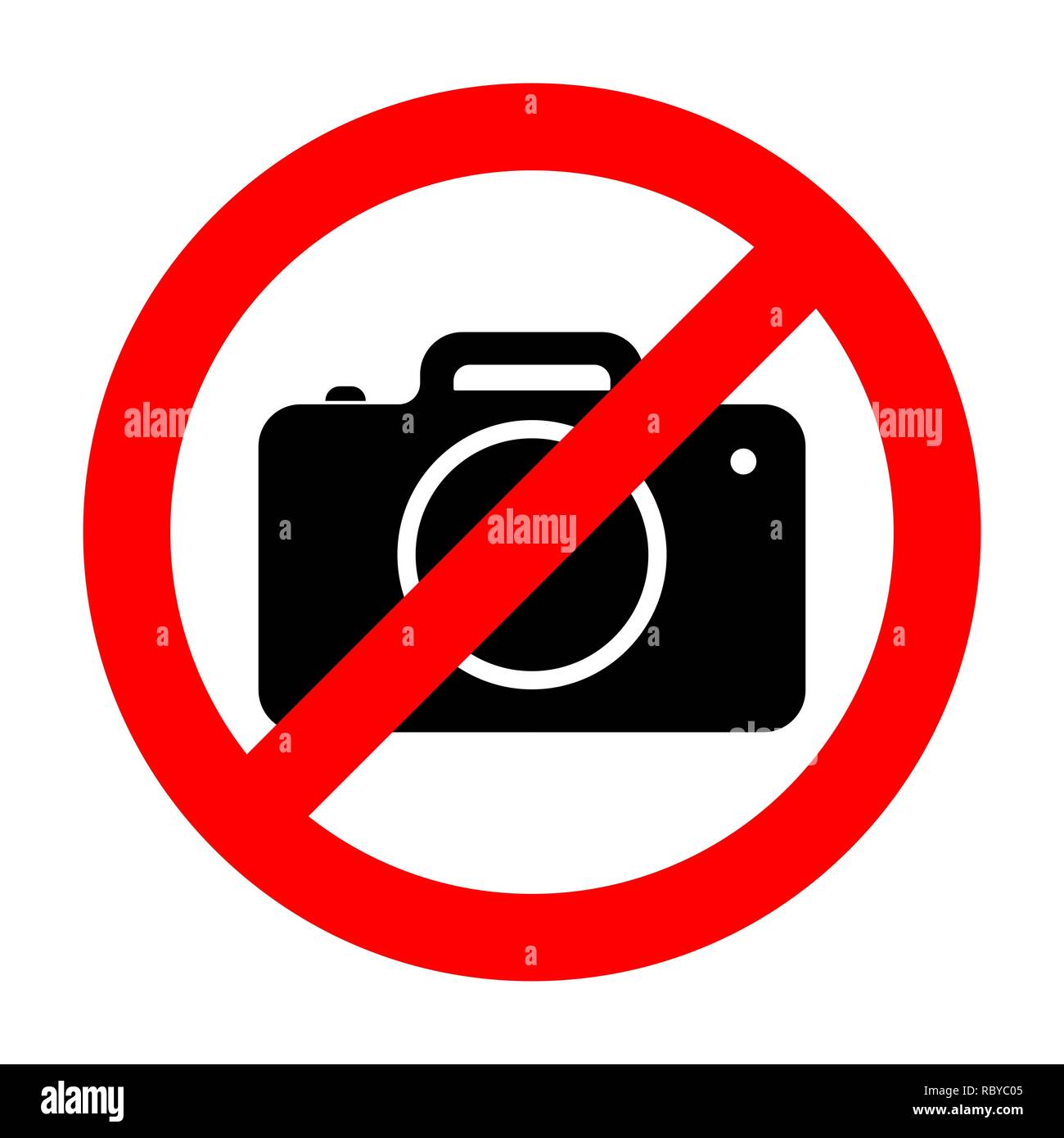 Nessuna foto fotocamera segno. Illustrazione Vettoriale. Nessun segno di fotografia, isolato su sfondo bianco. Illustrazione Vettoriale