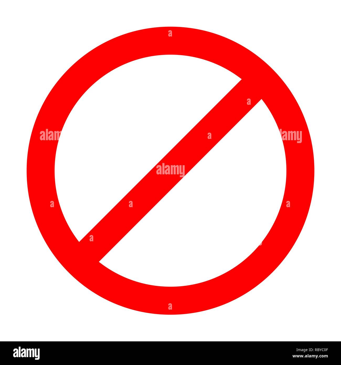 Rosso non è consentito firmare. Illustrazione Vettoriale. Avviso di arresto o avvertimento segno, isolata. Non è consentito firmare Illustrazione Vettoriale