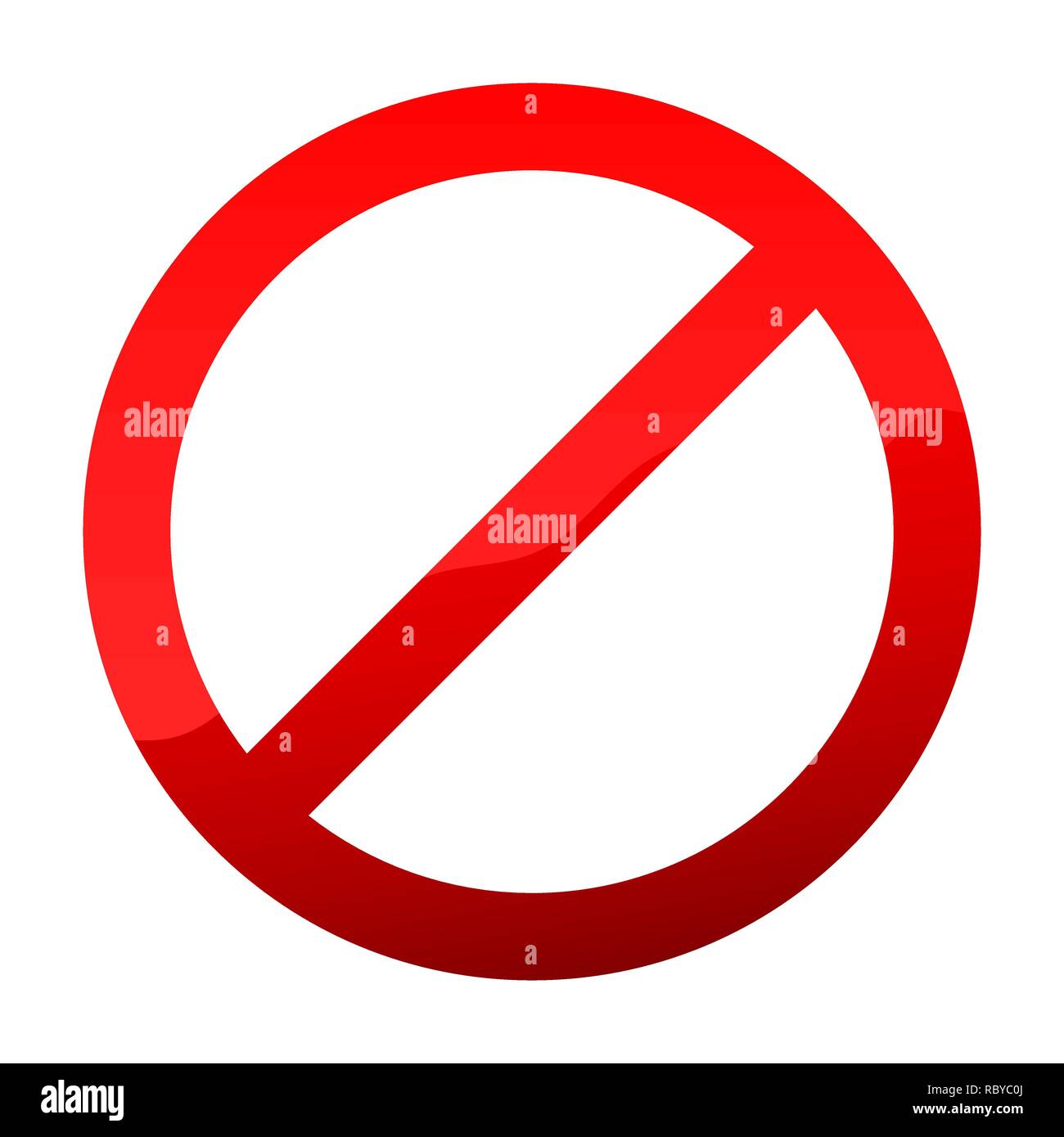 Rosso non è consentito firmare. Illustrazione Vettoriale. Avviso di arresto o avvertimento segno, isolata. Non è consentito firmare Illustrazione Vettoriale
