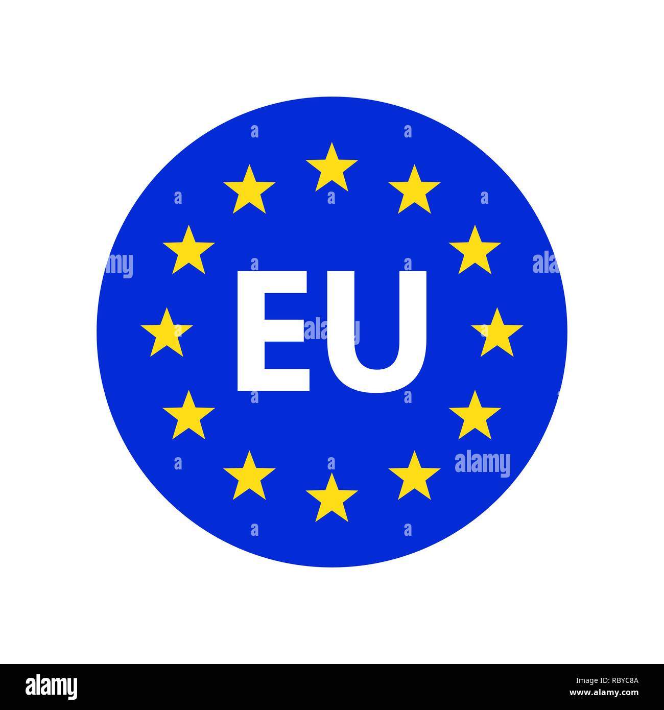 Unione europea logo. Illustrazione Vettoriale. Bandiera UE icona con round stelle Illustrazione Vettoriale