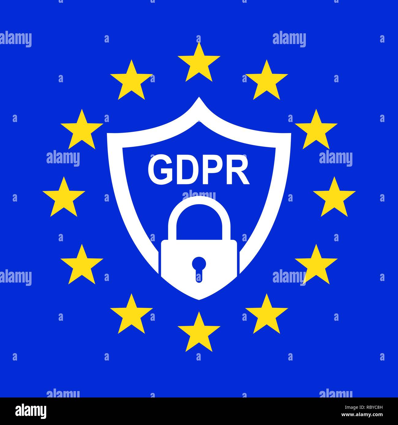 Dati generali del regolamento di protezione (PILR). Illustrazione Vettoriale. Il PILR simbolo Illustrazione Vettoriale