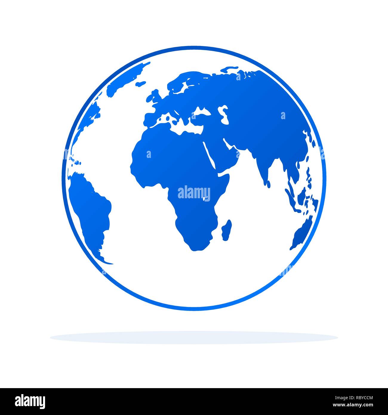 Icona a forma di globo in stile appartamento. Illustrazione Vettoriale. Simbolo di messa a terra isolata Illustrazione Vettoriale