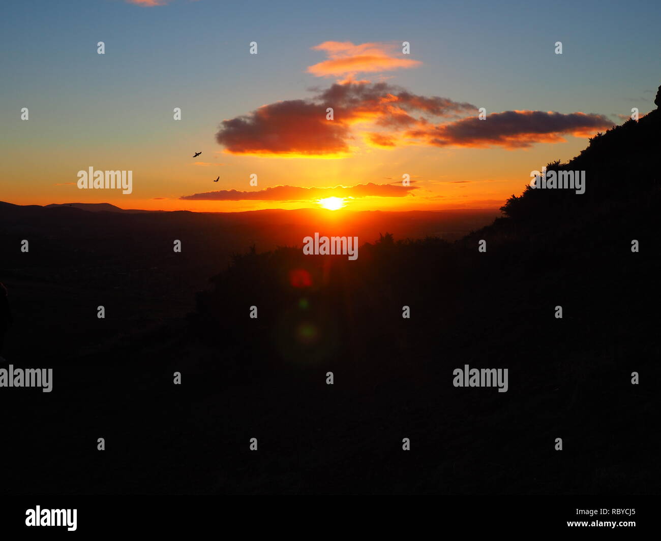 Tramonto dalla Arthur' Seat - Edimburgo Foto Stock