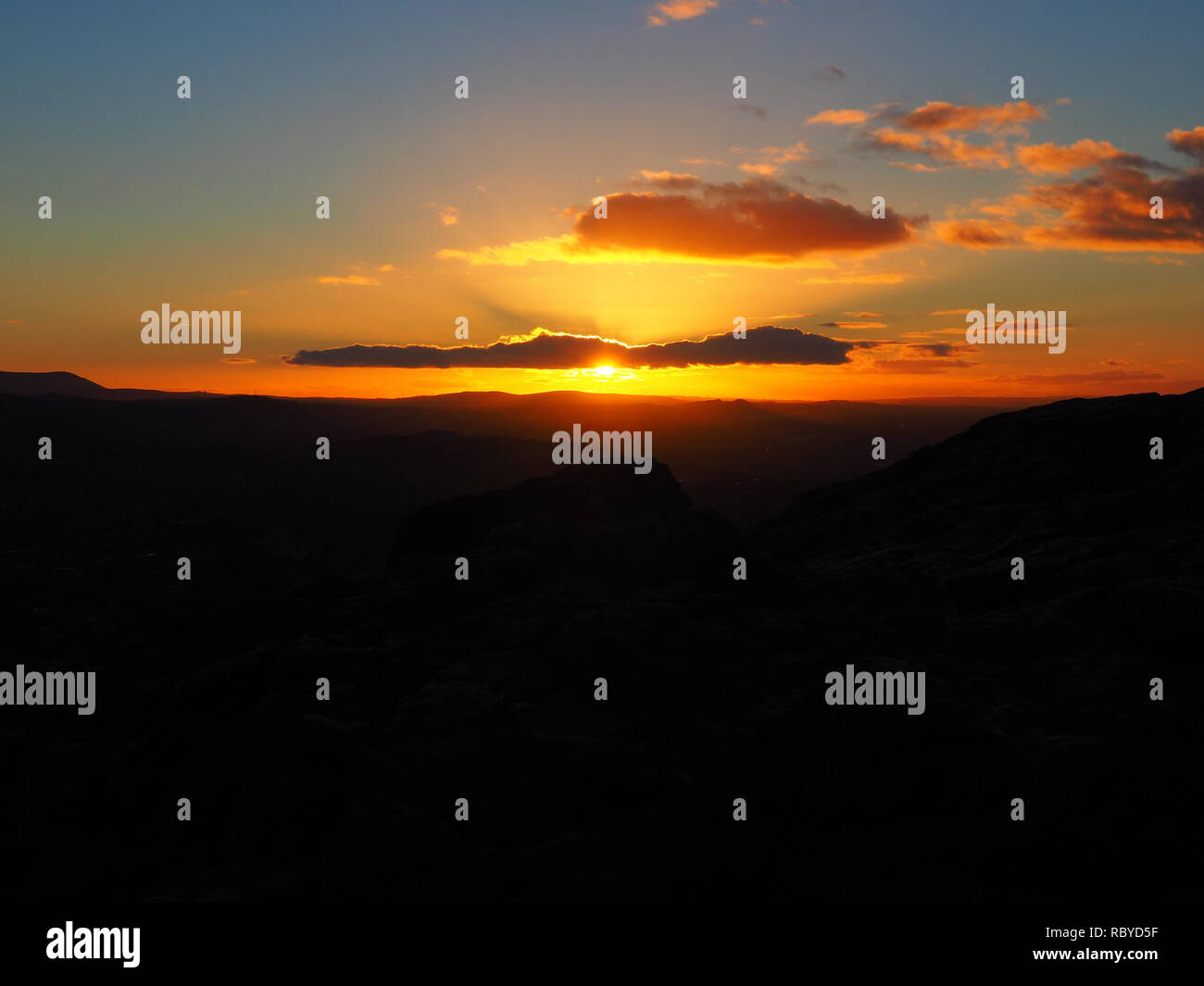 Tramonto dalla Arthur' Seat - Edimburgo Foto Stock